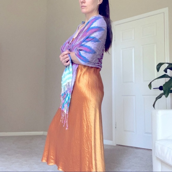 Ikat Zig Zag Flame Stitch Pattern Lightweight Large Crinkle Scarf - Picture 6 of 9